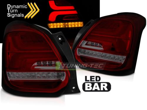 Paire de feux arriere Suzuki Swift 17-20 FULL LED Rouge Fume