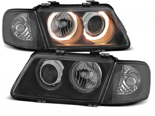 Paire de feux phares Audi A3 8L de 1996 a 2000 angel eyes noir