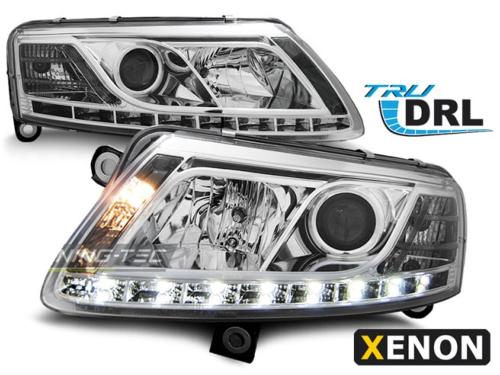 Paire de feux phares Audi A6 C6 04/08 Daylight DRL led Xenon chrome
