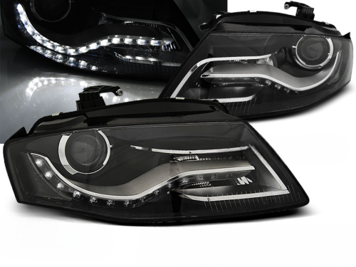 Paire de feux phares Audi A4 B8 de 2008 a 2011 Daylight DRL led noir