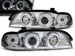 Paire de feux phares BMW serie 5 E39 95-03 angel eyes chrome