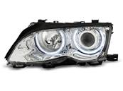 Paire de phares BMW serie 3 E46 Berline de 2001 a 2005 angel eyes CCFL chrome