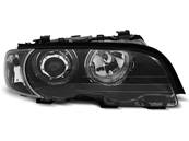 Paire de phares BMW serie 3 E46 Coupe Cabrio 99-03 angel eyes led noir