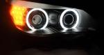 Paire de feux phares BMW serie 5 E60 / E61 de 2003 a 2007 angel eyes CCFL noir led