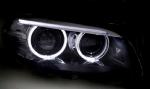 Paire de feux phares BMW serie 5 F10 / F11 de 2010 a 2013 xenon angel eyes led DRL noir