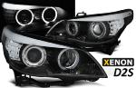 Paire de feux phares BMW E60 /E61 03-04 XENON angel eyes led noir