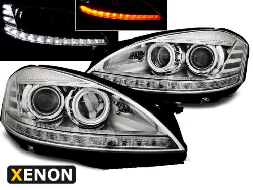 Paire de feux phares Mercedes Classe S W221 05-09 xenon Daylight led chrome