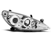 Paire de feux phares Peugeot 307 01-05 angel eyes chrome