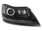 Paire de feux phares Skoda Octavia 09-12 Daylight led DRL noir