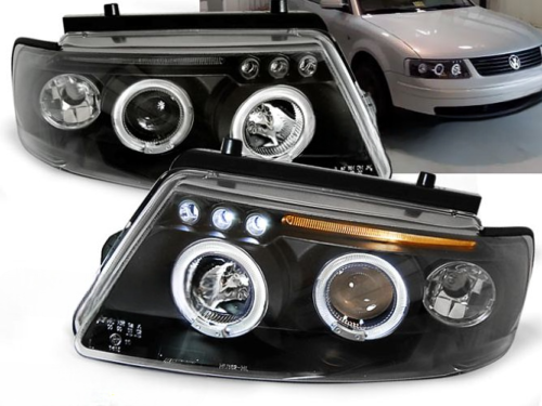Paire de feux phares VW Passat B5 3B de 11/1996 a 08/2000 angel eyes noir
