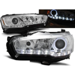 Paire de feux phares Mitsubishi Lancer 8 08-16 Angel Eyes led chrome