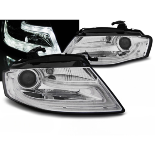 Paire de feux phares Audi A4 B8 de 2008 a 2011 Xenon DRL led chrome