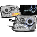 Paire de feux phares Fiat Panda 03-08 Daylight led chrome cligno led