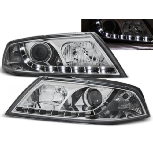 Paire de feux phares Skoda Octavia 2 04-08 xenon Daylight led chrome