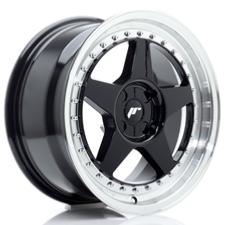 Jante JR Wheels JR6 17x8 ET20-35 - 4 trous sur mesures - Gloss black Machined lip