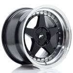Jante JR Wheels JR6 17x10 ET0-20 - 5 trous sur mesures - Gloss black Machined lip