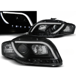 Paire de feux phares Audi A4 B7 de 2004 a 2008 Tube Light led LTI noir