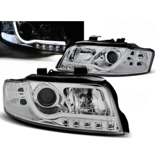 Paire de feux phares Audi A4 B6 de 2000 a 2004 led LTI chrome