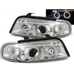 Paire de feux phares Audi A4 B5 de 1994 a 1998 angel eyes chrome