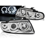 Paire de feux phares Audi A4 B5 de 1994 a 1998 angel eyes CCFL chrome