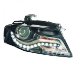 Paire Feux Phares avant Audi A4 B8 2007 a 2011 Noir Halogene