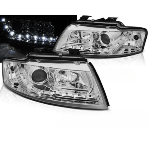 Paire de feux phares Audi A4 cabriolet de 2002 a 2006 Daylight led chrome