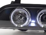 Paire de feux phares Angel Eyes BMW serie 5 E39 1995 a 2000 Noir