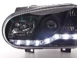 Paire de feux phares Daylight led DRL VW Golf 4 de 1997 a 2003 Noir