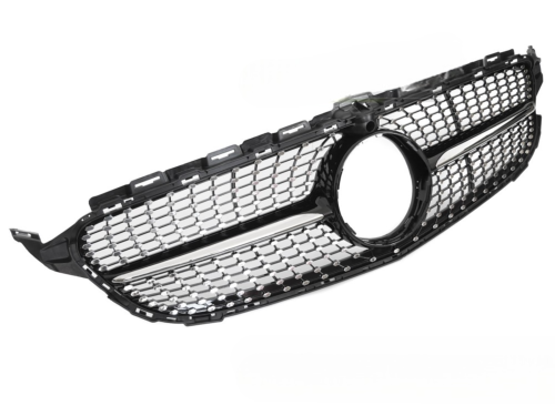 Grille calandre Mercedes classe C W205 14-18 Look Diamant Noir Chrome