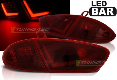 Paire de feux arriere Seat Leon 09-12 LED BAR rouge fume