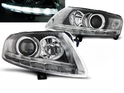 Paire de feux phares Audi A6 C6 de 2004 a 2008 xenon Daylight DRL led chrome