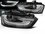 Paire de feux phares Audi A4 B8 de 2012 a 2015 Tubelight DRL Noir