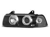 Paire de feux phares BMW serie 3 E36 berline de 1990 a 1999 angel eyes noir