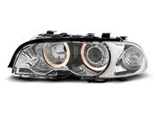Paire de phares BMW Serie 3 E46 Coupe de 1999 a 2001 angel eyes chrome