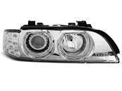 Paire de feux phares BMW serie 5 E39 de 1995 a 2003 angel eyes chrome + Cligno led