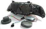 Paire de feux phares BMW serie 5 E39 de 1995 a 2000 angel eyes CCFL noir
