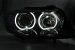 Paire de phares BMW E90/E91 05-08 Angel eyes led noir