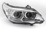 Paire de feux phares BMW serie 5 E60 /E61 03-07 Angel eyes led 3D Chrome