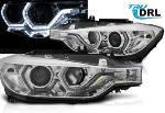 Paire de feux phares BMW serie 3 F30 / F31 LCI 15-18 angel eyes led DRL chrome