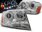 Paire de feux phares Jeep Grand Cherokee 99-05 Daylight LED chrome