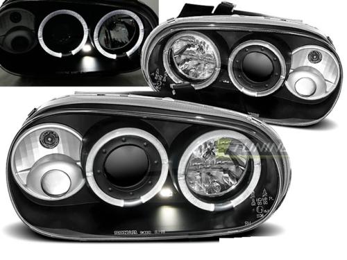 Paire de feux phares VW Golf 4 97-03 angel eyes noir