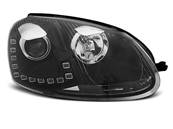 Paire de feux phares VW Golf 5 03-09 Daylight led DRL noir
