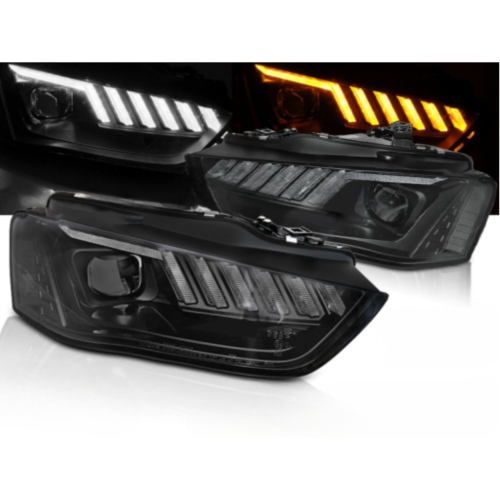 Paire de feux phares Audi A4 B8 de 2012 a 2015 Daylight DRL led noir Seq