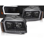 Paire de feux phares Jeep Grand Cherokee de 2005 a 2008 LTI LED Dyn Noir