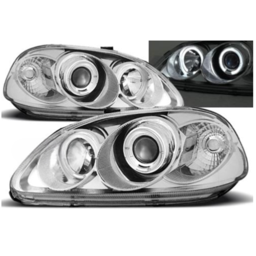 Paire de feux phares Honda Civic 95-99 angel eyes chrome