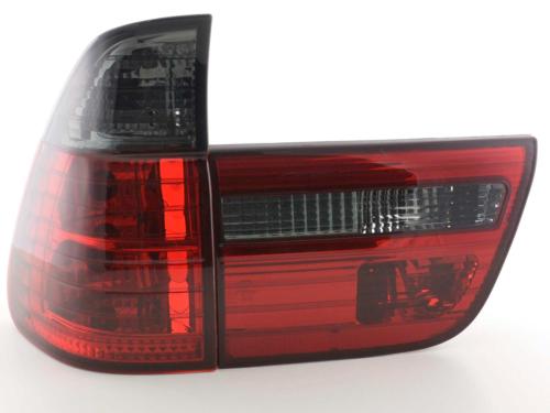 Paire de feux arrière BMW X5 E53 1998 a 2003 Rouge Fume