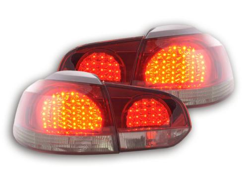 Paire de feux arrière VW Volkswagen Golf 6 2008 a 2012 Rouge Fume Led