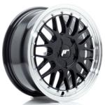 Jante JR Wheels JR23 16x7 ET20-45- 5 Trous sur mesure - Gloss Black w/ Machined Lip