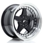 Jante JR Wheels JR6 16x9 ET20 - 4x100/4x108 - Gloss black Machined lip