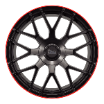 Jante Mam GT1 18x8 ET45 5/100 Matt Black Lip Red